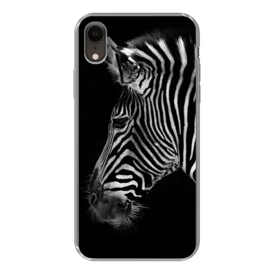 Produktbild von MuchoWow® Handyhülle Schutzhülle Hülle für iPhone XR Zebra - Wilde Tiere - Schwarz Silikon Softcase Handy Hülle - Schutzdeckel