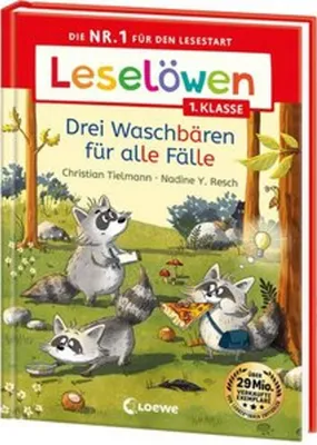 Obrázek produktu pro Leselöwen 1. Klasse - Drei Waschbären für alle Fälle