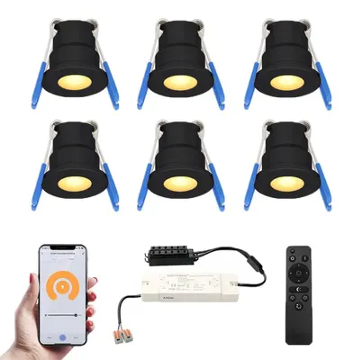 Produktbild von hoftronic Milano Smart LED Mini Einbaustrahler 12V 3W 200lm 2700K IP65 Schwarz