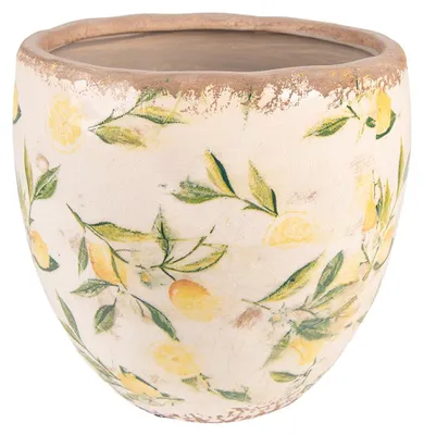 Obrázok produktu pre Clayre & Eef Kvetináč Ø 19x19 cm Žltá keramika Lemon