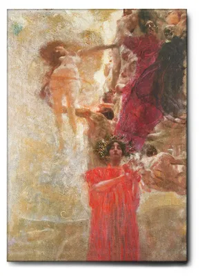 Produktbild von Giallobus - Zusammensetzung für die Medizin - Gustav Klimt - 70L x 100W cm - Bild - Leinwand mit Standardrahmen