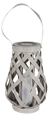 Produktbild von BURI Solar Gartenlaterne Rattanoptik Flackerkerze Gartenleuchte Gartendeko Solarlampe