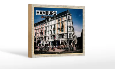 Produktbild von Holzschild Städte Hamburg Sternschanze Altstadt 18x12 cm Dekoration