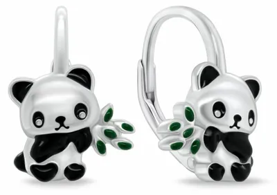 Obrázek produktu pro Stříbrné náušnice Panda EA1111W