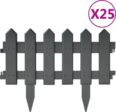 Produktbild von vidaXL Rasenkanten 25 Stk. Anthrazit 10 m PP