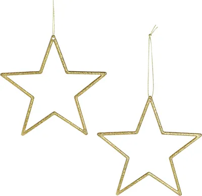 Produktbild von Dekostern zum Aufhängen Weihnachtsbaumdeko Festliche Glanzoptik, 12 Stück