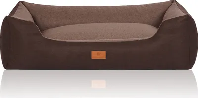 Produktbild von Knuffelwuff Hundebett Luke aus Velours mit feinem Handwebcharakter XXL 120 x 85cm Braun-Potatoe