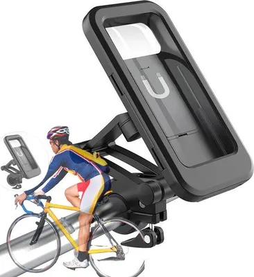 Immagine prodotto di Supporto universale per telefono da bicicletta - Supporto magnetico regolabile a 360 gradi, resistente all'acqua e alla polvere - Nero
