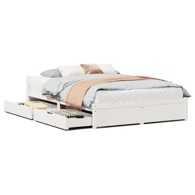 Obrázok produktu pre Posteľ bez matraca biela 140x190 cm masívna borovica