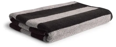 Immagine prodotto di Asciugamano da doccia Möve Superwuschel a righe, 80 x 150 cm, in 100% cotone, colore nero