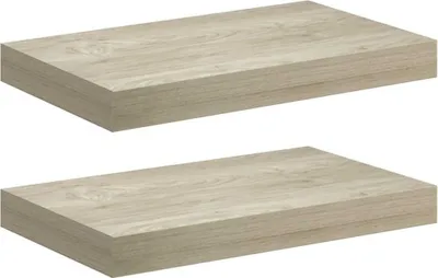 Obrázok produktu pre vidaXL Plávajúce nástenné police 2 ks. Dubová farba 40x23x3,8cm MDF