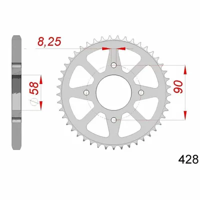Immagine prodotto di SP 1074499001 AFAM Standard Stahlritzel hinten 14212 - 428 passend per SUZUKI GSX-S 125