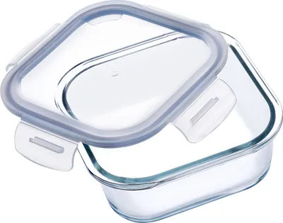 Produktbild von KADAX Lebensmittelbehälter-Set, Glasdeckel, quadratische Box, 3-teilig
