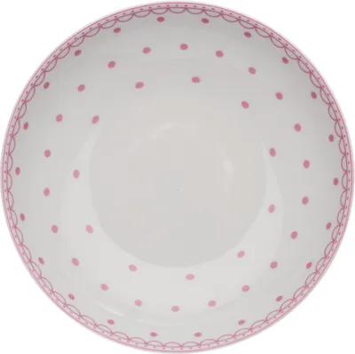 Produktbild von Thun 1794 Tom, tiefer Teller, 20 cm, rosa Punkte, tschechisches Porzellan, Thun
