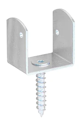 Image de Alberts 843878 Support de clôture tressé en U, électro-galvanisé, passivé à couche épaisse, hauteur totale 83 mm, set de 100 pièces