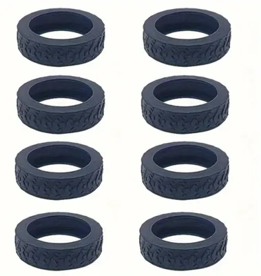 Produktbild von GKA 8 Stück Premium Silikon Radschutzabdeckung für Koffer Rollen Überzug leise - Schwarz