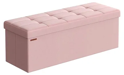 Produktbild von Aufbewahrungsbank – Polsterbank – Pastellrosa – MDF – 38 x 110 x 38 cm