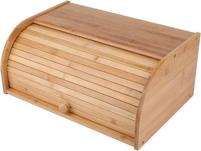 Immagine prodotto di Contenitore per il pane Unyqoos® in bambù con chiusura a scorrimento – ampio contenitore per conservare pane, panini e baguette, dimensioni 40 x 27 x 17,3 cm, realizzato in bambù al 100%