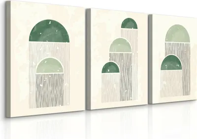 Obrázok produktu pre Sada 3 plátien 30 x 40 cm ABSTRAKCIA Geometrické vzory Akvarel Štýl boho