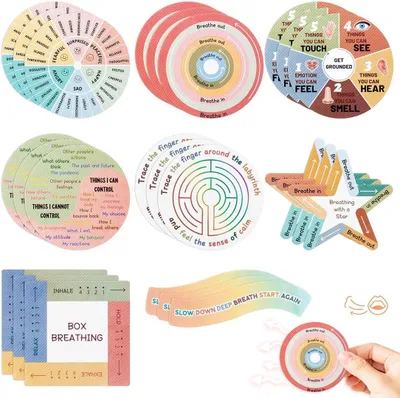 Productafbeelding van Fidget-stickers - Set van 8 - Sensorische stickers - Stressverminderend speelgoed - Emotionele kalmerende stickers