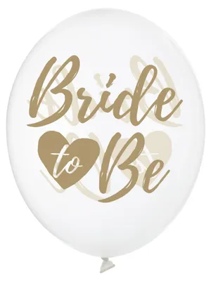 Produktbild von Luftballons 30cm mit Aufdruck Bride to be 6er Set klar transparent