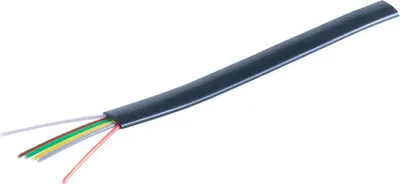 Produktbild von Telefonkabel 6-adrig flach schwarz 25m