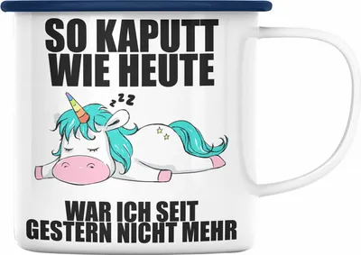 Produktbild von Trendation - Lustige Emaille Tassen mit Sprüchen Arbeitskollege Geschenk Kollege Mitarbeiter Geschenkidee (Blau)