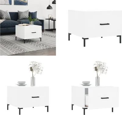 Produktbild von vidaXL Couchtisch Weiß 50x50x40 cm Holzwerkstoff - Couchtisch - Couchtische - Beistelltisch - Beistelltische