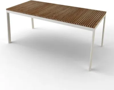 Produktbild von Teako Design Esstisch Caldonazzo Teakholz Edelstahl 180x100x76 cm