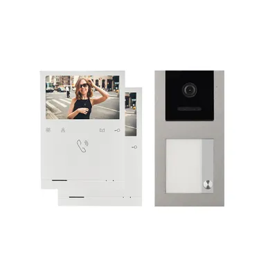 Produktbild von BALTER EVO QUICK Aufputz Video Türsprechanlage Grau Set für 1-Familienhaus 2x 4,3" Monitor