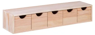 Miniblok mit 5 Schubladen aus Kiefernholz, 57x14x11,3 cm