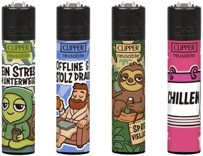 Produktbild von Clipper Feuerzeuge 4er Set Slow Life Society
