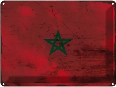 Produktbild von vianmo Blechschild 30x40 cm Marokko Morocco Flagge Fahne Wappen