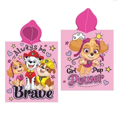 Produktbild von Poncho-Strandtuch mit Kapuze für Kinder 55x110cm PAW Patrol girl