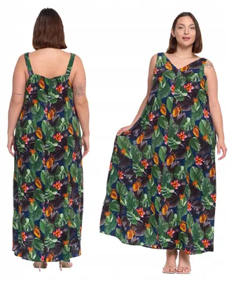 Produktbild von Sommerkleid - Maxikleid Größe M - Damenkleid bunt - Viskosekleid - Strandkleid