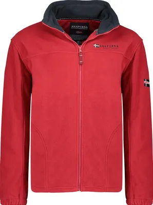 Produktbild von Anapurna Herren warme flauschige Fleece Jacke Outdoor Sweater Ski Sport Freizeit Model: Uranium, Farbe: Rot, Größe: S