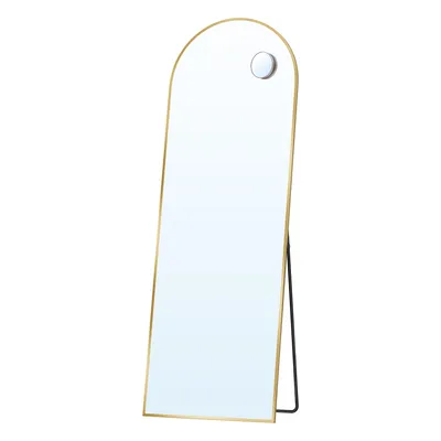 Produktbild von SONGMICS Ganzkörperspiegel mit Vergrößerungsspiegel, Sicherheitsglas, gewölbt, 160 x 50 cm, gold