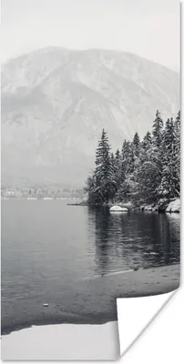 Produktbild von MuchoWow® Poster Wasser - Winter - Natur - Kiefernbaum 20x40 cm - Plakat - Foto