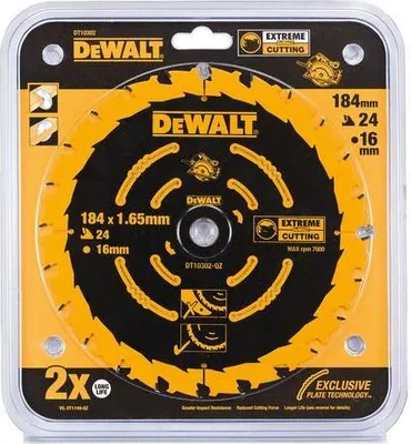 Zdjęcie produktu dla DEWALT PIŁA TARCZOWA DO ZAGŁĘBIARKI 184mm x 16mm 24z