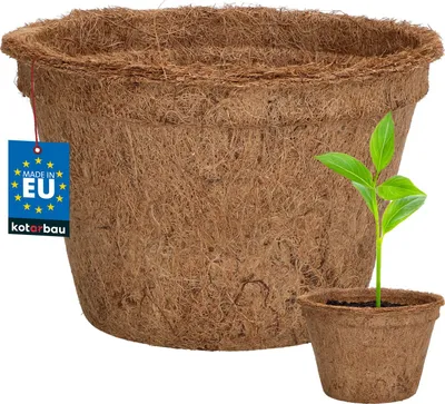 Image de KOTARBAU® Pot de fleurs Pot de plantes en fibre de coco 12x19,5 cm