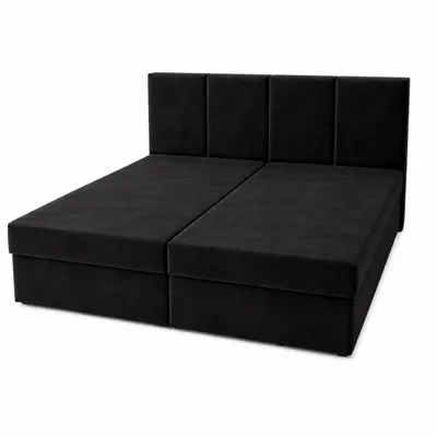 Produktbild von Kontinentalbett DREAM1 Schwarz , Premium-Komfort für Ihr Schlafzimmer mit 2 Bettkasten, Bonell-Federkern Matratze und Topper, 140 x 200 cm