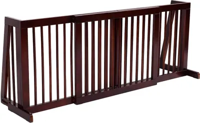Obrázok produktu pre COSTWAY Bariérový plot pre psov Drevená bezpečnostná brána pre psov 104-203 cm nastaviteľná