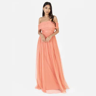 Image de Robe longue pour femmes Anaya, couleur corail rose, taille EU 56 (UK 28)
