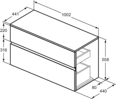 Produktbild von Ideal Standard E3424UP WTUnterschrank Finesse o.Ausschnitt