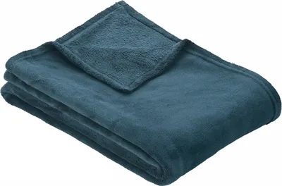 Produktbild von Ibena Kuscheldecke Olbia 150x200 cm - Fleecedecke petrol einfarbig, Sofadecke kuschelweich