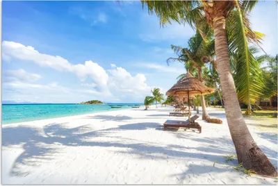 Produktbild von MuchoWow® Poster Strand - Meer - Palmen 180x120 cm - Fotoplakat