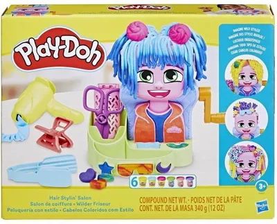 Immagine prodotto di Play-Doh Salone di parrucchiere, set per modellare, 6 barattoli, 340 g, dai 3 anni in su