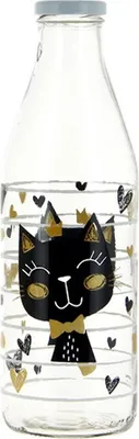 Produktbild von Glas-Milchflasche Golden Cat 1000 ml