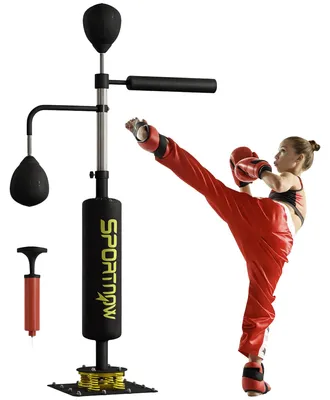 Image de SPORTNOW Sac de boxe autoportant 140-205cm sac de boxe gonflable sur pied avec pompe
