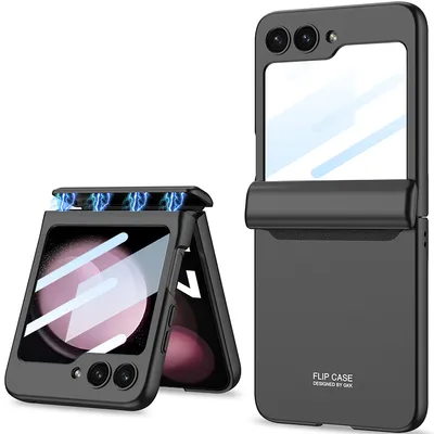 Obrázek produktu pro Pevné PC pouzdro na Samsung Galaxy Z Flip 5 s magnetickou ochranou pantu, ochranou displeje a All-Inclusive krytem černé